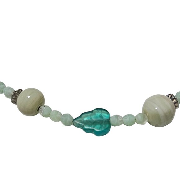 Handcrafted Boho Beaded Leaf Charm Bracelet Toggle Clasp Nature Fashion Jewelry - Picture 3 of 6